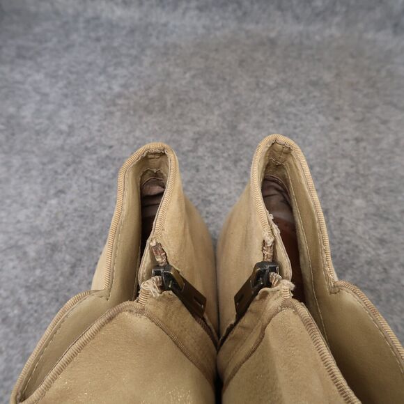 Sam Edelman Shoes Womens 7.5 Bootie Fashion Petty Leather Classic Tan Block Heel - Picture 12 of 14